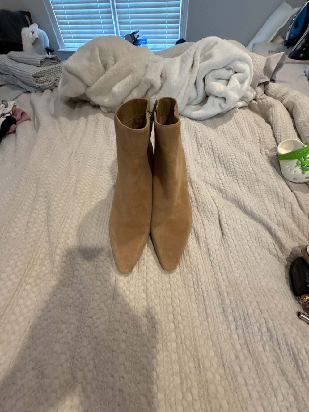 Vince Camuto Suede Wedge Ankle Booties with Side Zip